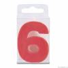 Svíčka ve tvaru číslice 6 - mini, červená