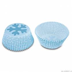 Papírový košíček modrý - vločka