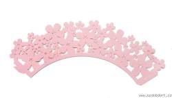 Ozdobný límec na košíčky - růžový