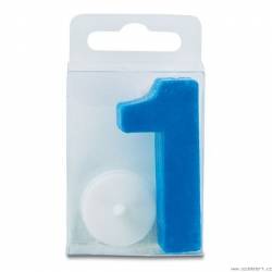 Svíčka ve tvaru číslice 1 - mini, modrá
