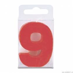 Svíčka ve tvaru číslice červená