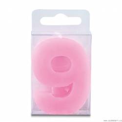 Svíčka ve tvaru číslice růžová