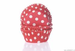 Košíčky na muffiny 50ks červené s puntíky