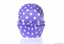 Papírový košíček na muffiny fialový puntíkovaný 50ks