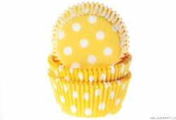 Košíčky na muffiny 50ks žluté s puntíky