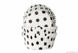 Papírový košíček na muffiny puntíky černé 50ks