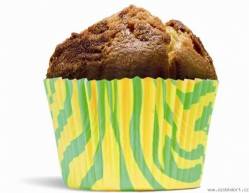 Papírový košíček na muffiny tyfrovaný zeleno žlutý