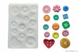 Silikonová forma na fondán- knoflíky 26 x 26 mm