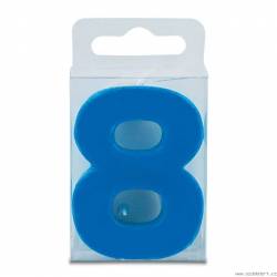 Svíčka ve tvaru číslice 8 - mini, modrá