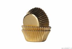 Mini košíčky na muffiny LESKLÉ zlaté 36ks