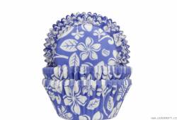 Košíček na muffiny Aloha květiny modrý 50ks