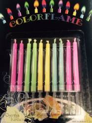 Svíčky s barevným plamenem 10ks