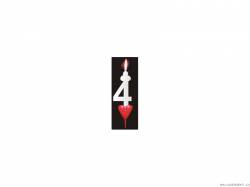 Dortová svíčka se srdíčkem číslice 4