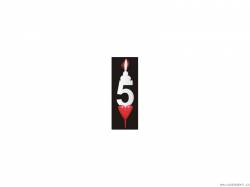 Dortová svíčka se srdíčkem číslice 5