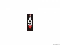 Dortová svíčka se srdíčkem číslice 9