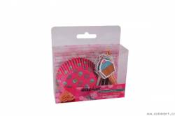 Košíček na muffiny s dekorací růžový 24ks