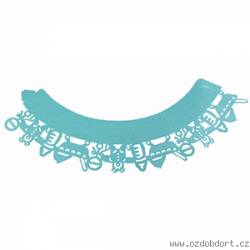 Ozdobný límec na košíčky modrý dětský 12ks