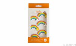 Cukrová dekorace na dort barevná duha 6ks