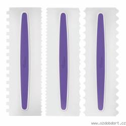 3 ks Icing Comb cukrářské stěrky 22,8 x 7,6 cm