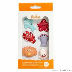 6 ks cukrových dekorací Mořská zvířata