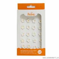 30 cukrových dekorací malé kytičky bílé