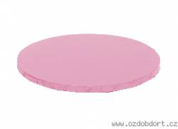 Kulatá podložka pod dort růžová 35x1,2 cm