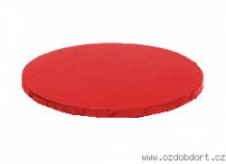 Kulatá podložka pod dort červená 30x1,2 cm