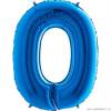 Nafukovací balónek číslo 0 modrý 102cm extra velký