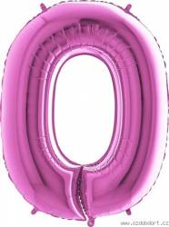 Nafukovací balónek číslo 0 růžový 102cm extra velký
