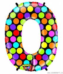 Nafukovací balónek číslo 0 barevný 102cm extra velký