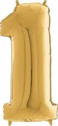 Nafukovací balónek číslo 1 zlatý 66cm