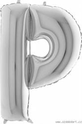 Nafukovací balónek písmeno P stříbrné 102 cm