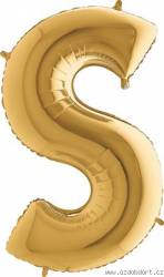 Nafukovací balónek písmeno S zlaté 102 cm