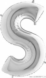 Nafukovací balónek písmeno S stříbrné 102 cm