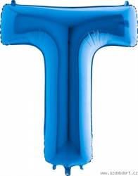 Nafukovací balónek písmeno T modré 102 cm