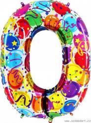 Nafukovací balónek číslo 0 barevné balónky 102cm extra velký