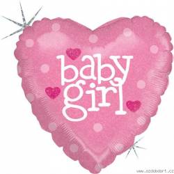 Nafukovací balónek růžové srdce narození holčičky 46cm