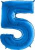 Nafukovací balónek číslo 5 modrý 102cm extra velký