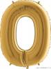 Nafukovací balónek číslo 0 zlatý 102cm extra velký