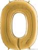 Nafukovací balónek číslo 0 zlatý 66cm