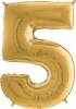 Nafukovací balónek číslo 5 zlatý 66cm