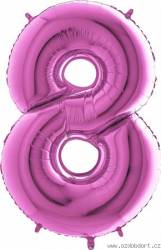 Nafukovací balónek číslo 8 růžový 102cm extra velký