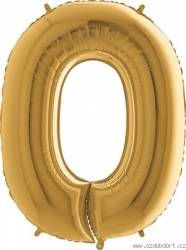 Nafukovací balónek číslo 0 zlatý 102cm extra velký