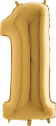 Nafukovací balónek číslo 1 zlatý 102cm extra velký