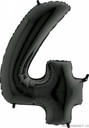 Nafukovací balónek číslo 4 černý 102cm extra velký