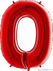 Nafukovací balónek číslo 0 červený 102cm extra velký