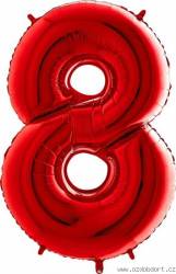 Nafukovací balónek číslo 8 červený 102cm extra velký