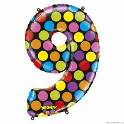 Nafukovací balónek číslo 9 barevný 102cm extra velký