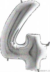 Nafukovací balónek číslo 4 holografický 102cm extra velký