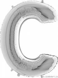 Nafukovací balónek písmeno C stříbrné 102 cm